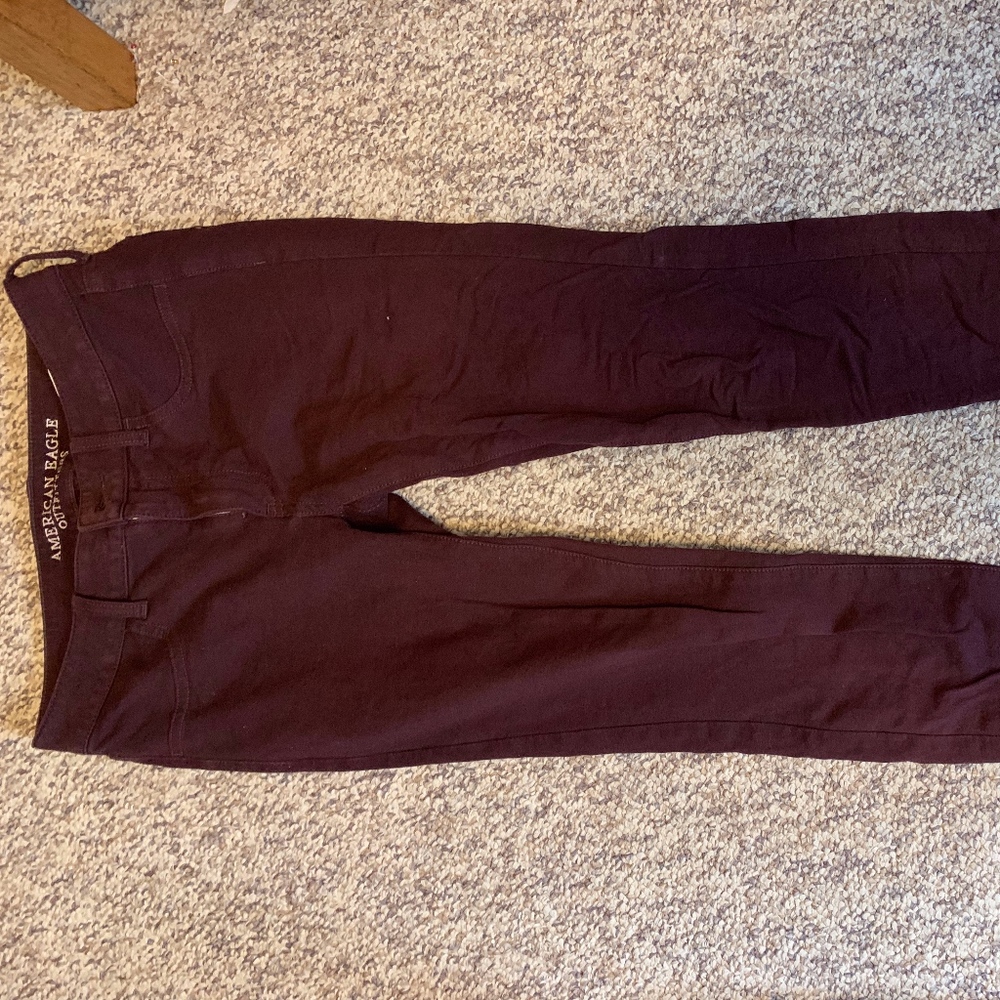 American Eagle dark red jeggings size 6